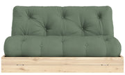 Schlafsofa FLIP Sofa Bett Kiefer massiv unbehandelt Polster Olive Green Klappcouch von Karup