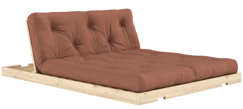 Schlafsofa FLIP Sofa Bett Kiefer massiv unbehandelt Polster Clay Brown Klappcouch von Karup