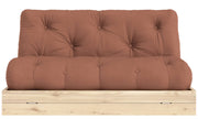 Schlafsofa FLIP Sofa Bett Kiefer massiv unbehandelt Polster Clay Brown Klappcouch von Karup