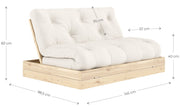 Schlafsofa FLIP Sofa Bett Kiefer massiv unbehandelt Klappcouch von Karup Artikelmaße