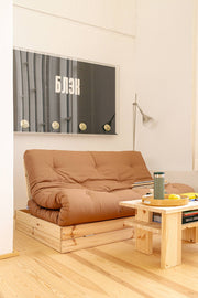 Schlafsofa FLIP Sofa Bett Kiefer massiv unbehandelt Klappcouch von Karup mit Tisch