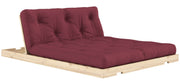 Schlafsofa FLIP Sofa Bett Kiefer massiv unbehandelt Polster Bordeaux Klappcouch von Karup
