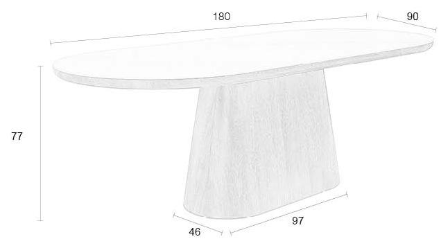 Esstisch Tisch ALMIRA Oval 180 x 90 Walnuss Platte in Marmoroptik