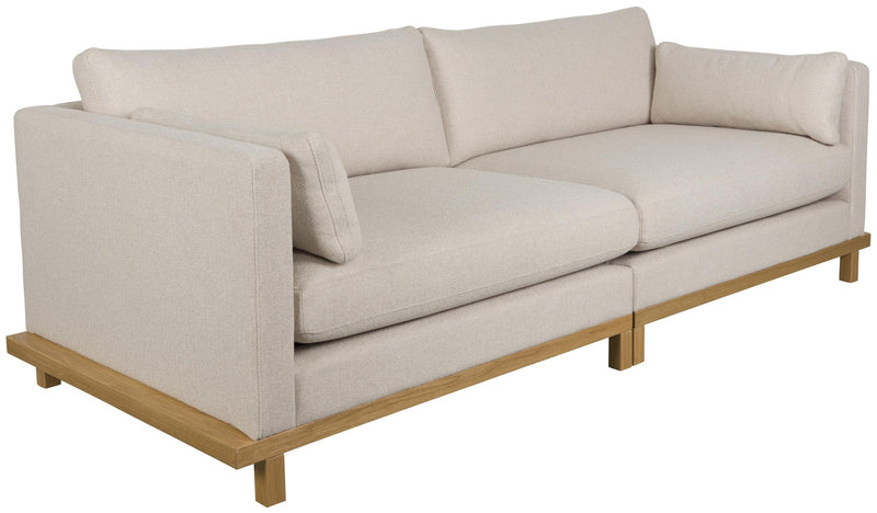 BLOSSOM 3-Sitzer Sofa von ZUIVER Stoff Sand Gestell Eiche hell