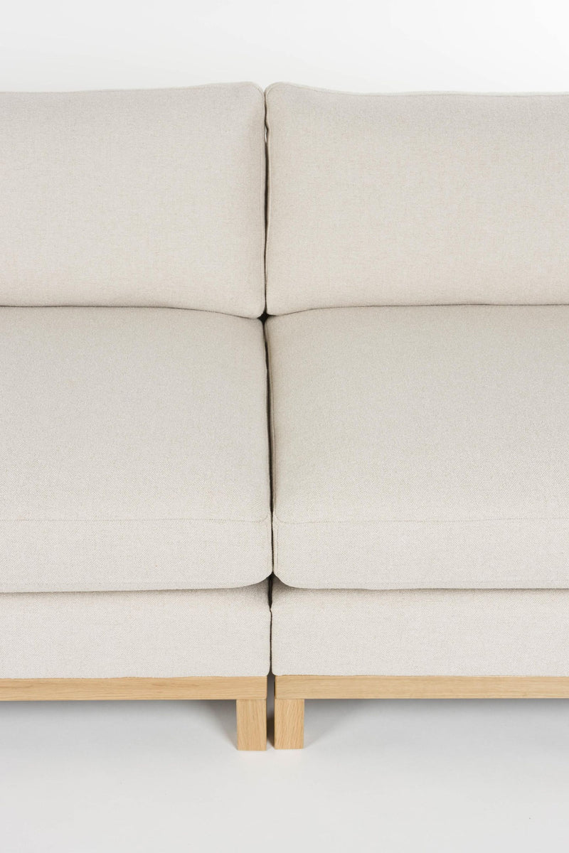 BLOSSOM 3-Sitzer Sofa von ZUIVER Stoff Sand Gestell Eiche hell