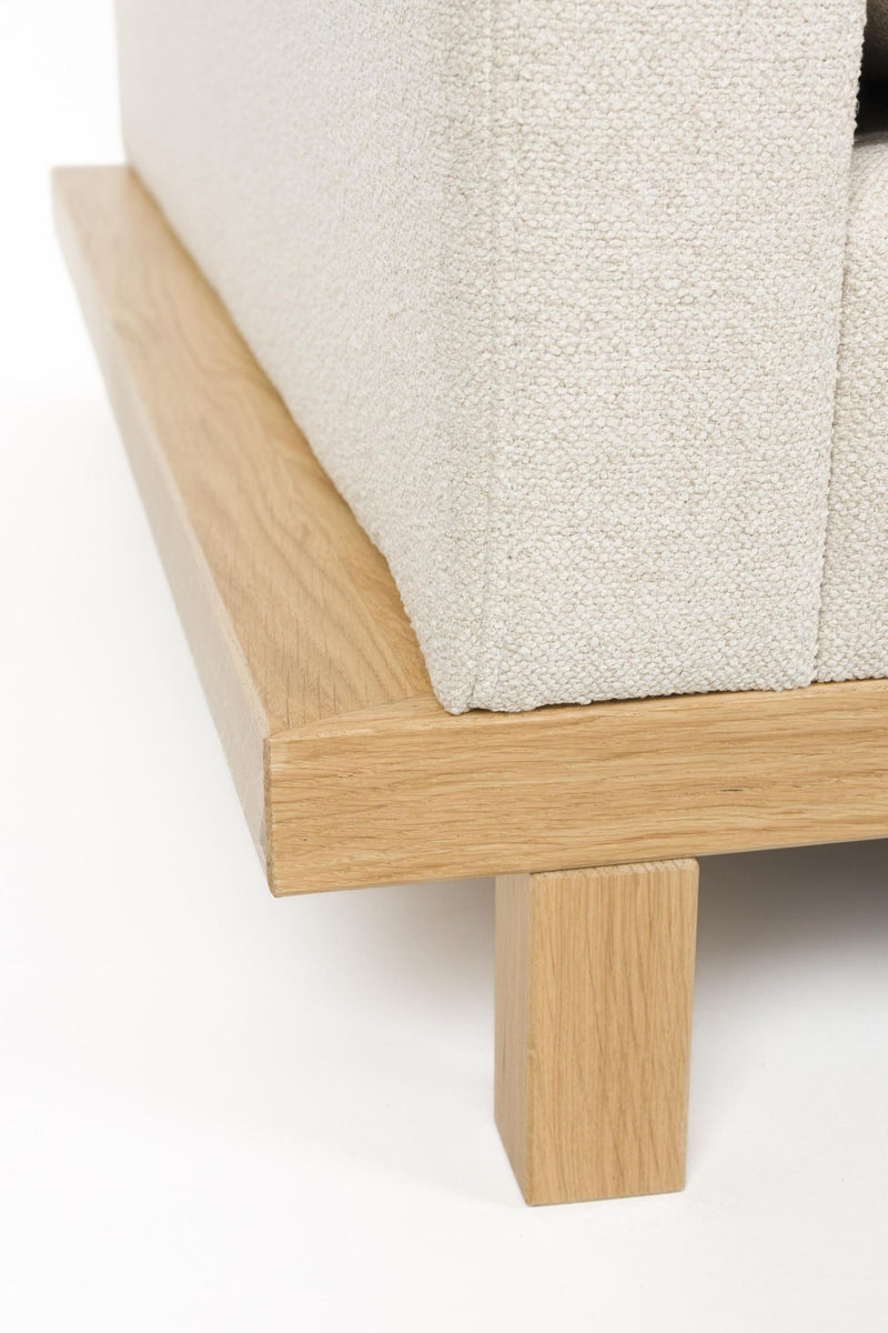 BLOSSOM 3-Sitzer Sofa von ZUIVER Stoff Sand Gestell Eiche hell