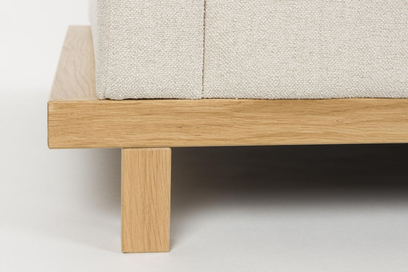 BLOSSOM 3-Sitzer Sofa von ZUIVER Stoff Sand Gestell Eiche hell