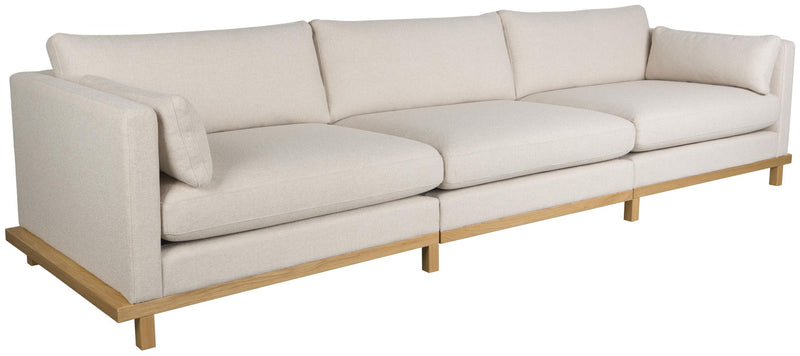 BLOSSOM 4,5-Sitzer Sofa von ZUIVER Stoff Sand Gestell Eiche hell