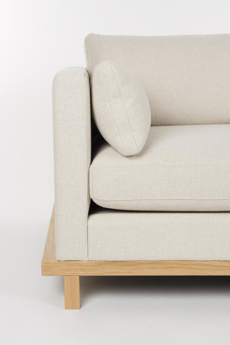 BLOSSOM 4,5-Sitzer Sofa von ZUIVER Stoff Sand Gestell Eiche hell