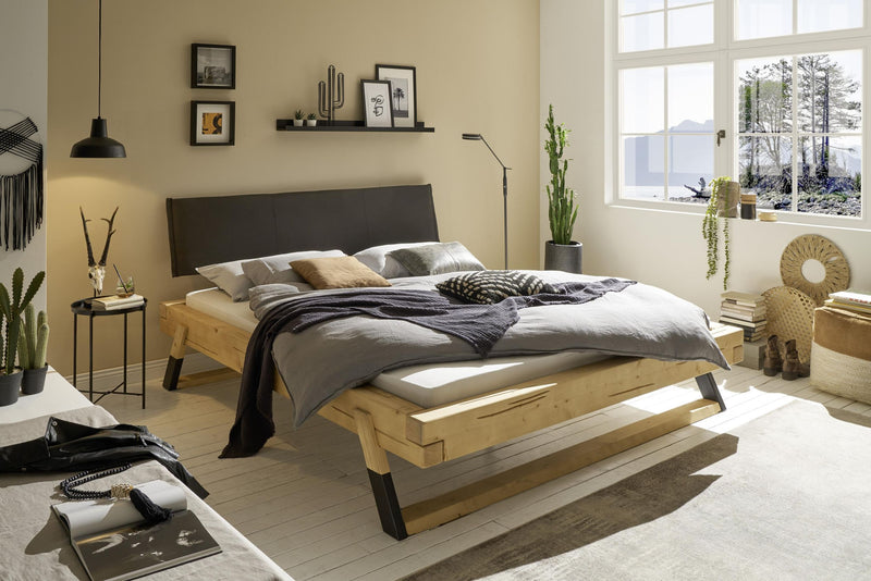 Balkenbett Doppelbett LOBIA Massivholzbett Fichte geölt 180 x 200