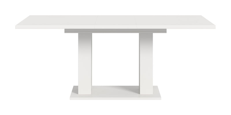 Esstisch ausziehbar Weiß Nachbildung 150-190cm Doppelsäulen-Fußgestell