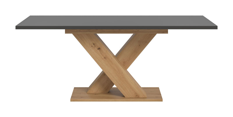 Esstisch ausziehbar Artisan Grau, X-Fuß, 150-190 cm, modern