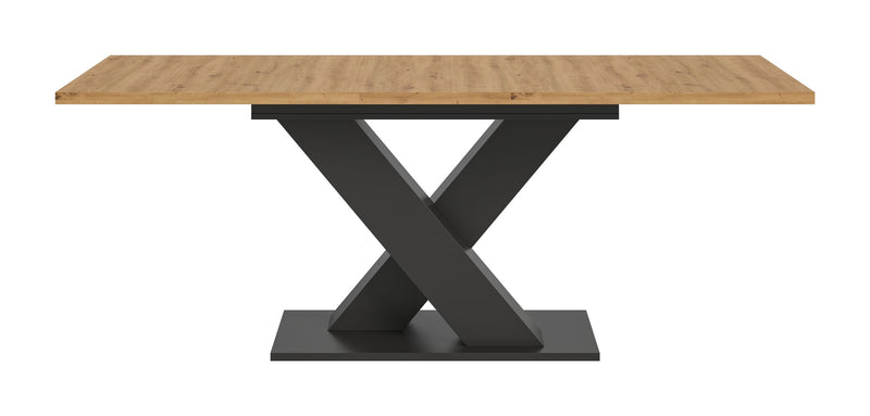 Esstisch ausziehbar Artisan Grau X-Fußgestell 150-190x76x90 cm