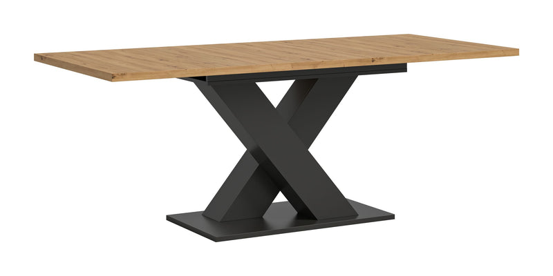 Esstisch ausziehbar Artisan Grau X-Fußgestell 150-190x76x90 cm