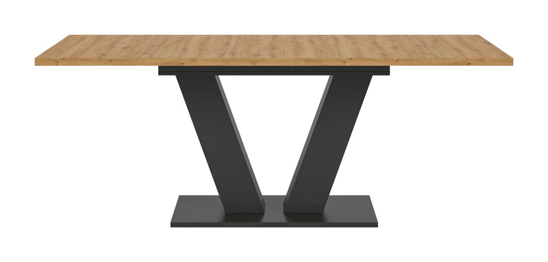Ausziehbarer Esstisch Artisan Grau V-Fußgestell 150-190 cm