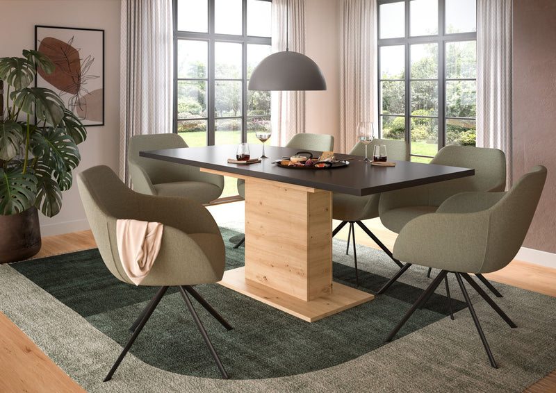 Esstisch ausziehbar Artisan Grau 150-190x76x90 cm modern elegant