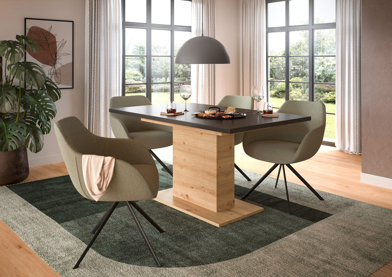 Esstisch ausziehbar Artisan Grau 150-190x76x90 cm modern elegant