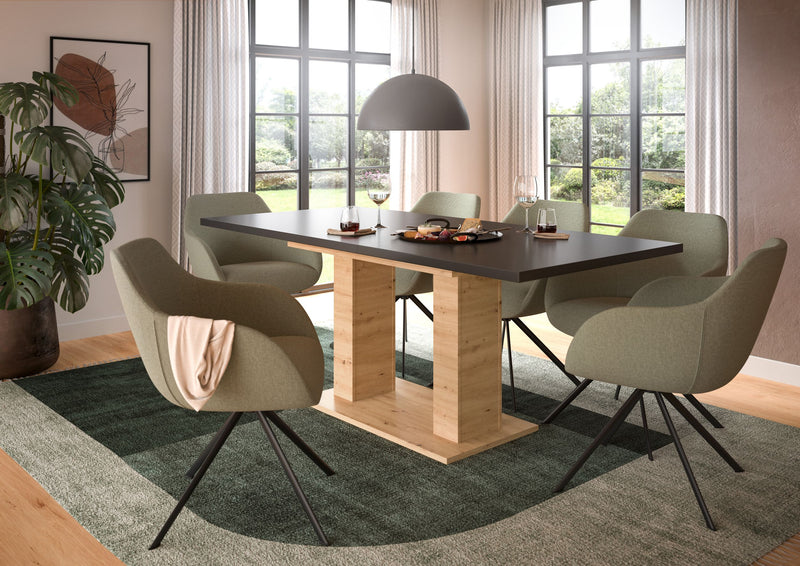 Esstisch ausziehbar Artisan Grau 150-190cm modern stabil elegant