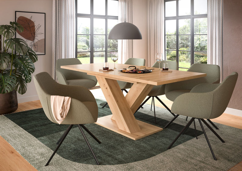 Esstisch ausziehbar Artisan Nachbildung X-Fußgestell 150-190 cm