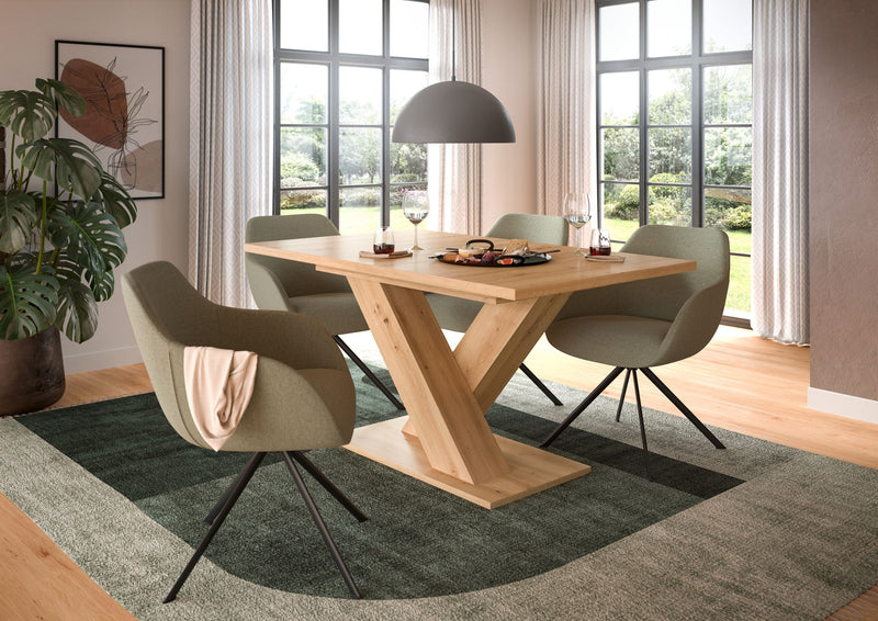 Esstisch ausziehbar Artisan Nachbildung X-Fußgestell 150-190 cm