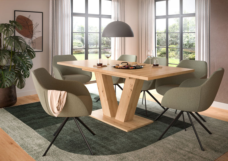 Esstisch ausziehbar Artisan Nachbildung 150-190x76x90 cm V-Fußgestell