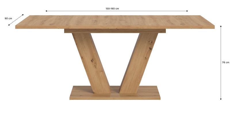Esstisch ausziehbar Artisan Nachbildung 150-190x76x90 cm V-Fußgestell