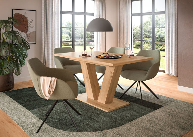 Esstisch ausziehbar Artisan Nachbildung 150-190x76x90 cm V-Fußgestell