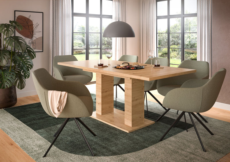 Esstisch ausziehbar Artisan Oak 150-190x76x90 cm Doppelsäulenfuß
