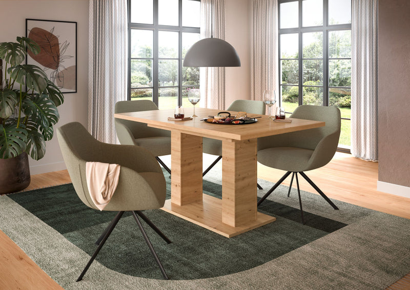 Esstisch ausziehbar Artisan Oak 150-190x76x90 cm Doppelsäulenfuß