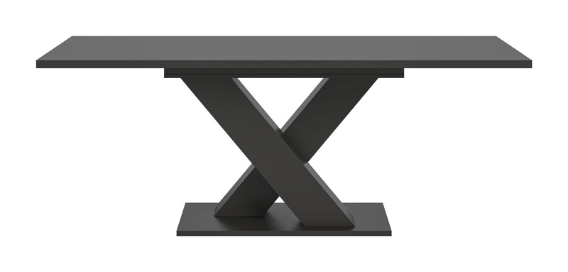 Esstisch Motion Grau, ausziehbar, X-Fußgestell, 150-190 cm