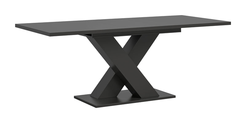 Esstisch Motion Grau, ausziehbar, X-Fußgestell, 150-190 cm