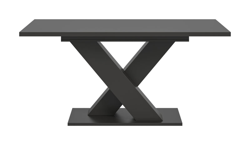 Esstisch Motion Grau, ausziehbar, X-Fußgestell, 150-190 cm