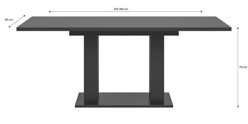 Esstisch Motion ausziehbar Grau Nachbildung 150-190cm modern