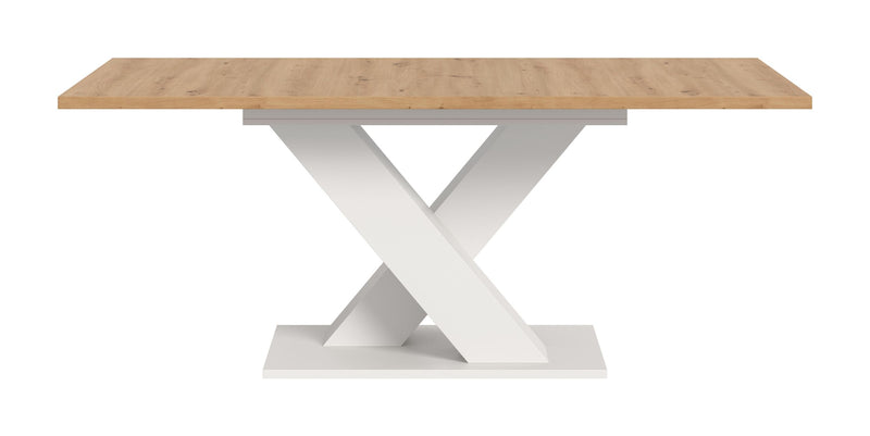 Esstisch ausziehbar Artisan Weiß X-Fußgestell 150-190cm