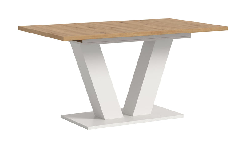 Esstisch ausziehbar Artisan/Weiß 150-190x76x90 cm V-Fußgestell