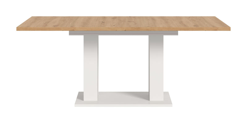 Esstisch ausziehbar Weiß Artisan 150-190x76x90 cm Doppelsäulenfuß