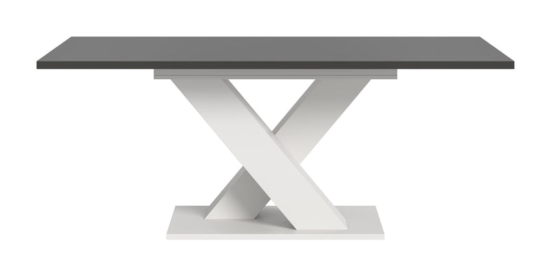 Esstisch Motion ausziehbar, Weiß/Grau, 150-190 cm, X-Fußgestell