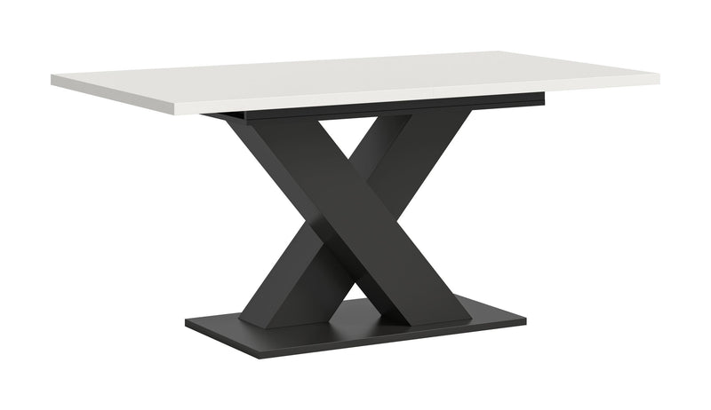 Esstisch Motion ausziehbar, Weiß/Grau, 150-190x76x90 cm, X-Fußgestell