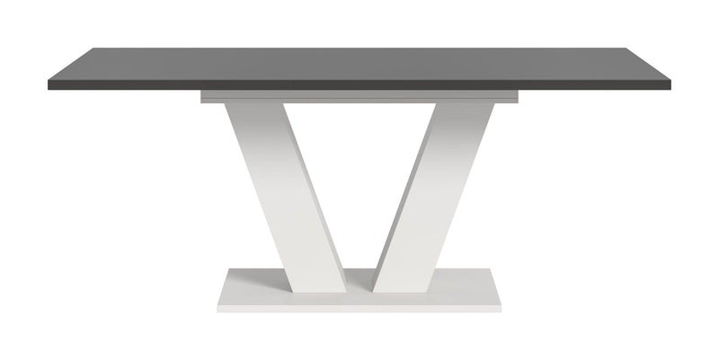 Esstisch Motion ausziehbar, Weiß/Grau, V-Fuß, 150-190 cm