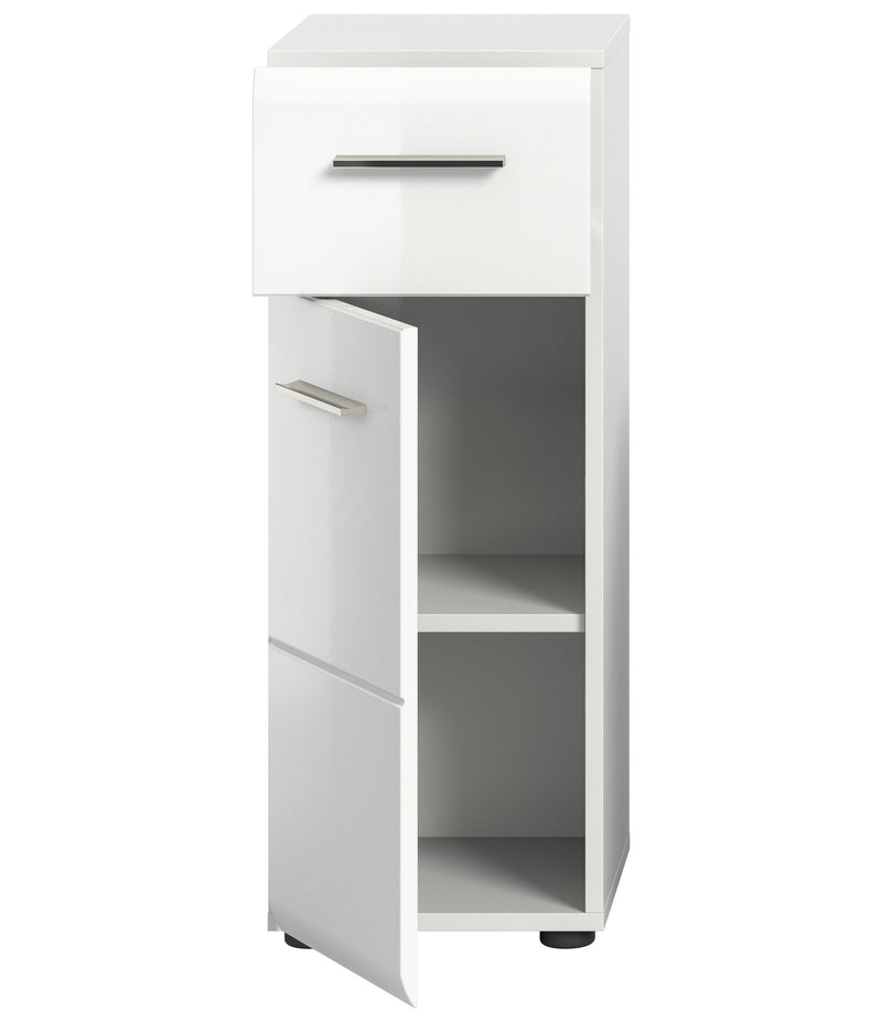 Standschrank Weiß Hochglanz 30x80x30 cm FSC-zertifiziertes Holz