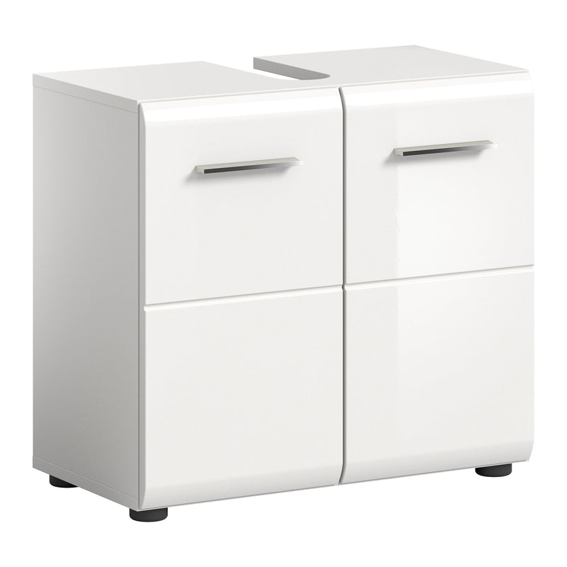 Waschbeckenunterschrank Weiß Hochglanz, 60x54x32 cm, FSC-zertifiziert