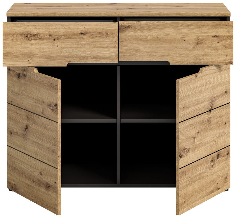 Kommode Canu Basaltgrau Artisan-Stil FSC-zertifiziert 100x81x40 cm