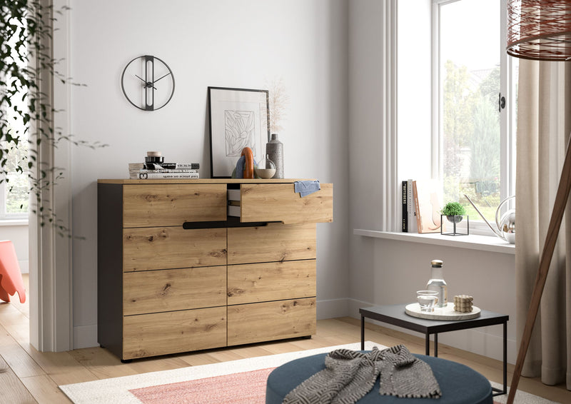 Kommode Canu Basaltgrau Artisan-Stil FSC-zertifiziert 100x81x40 cm