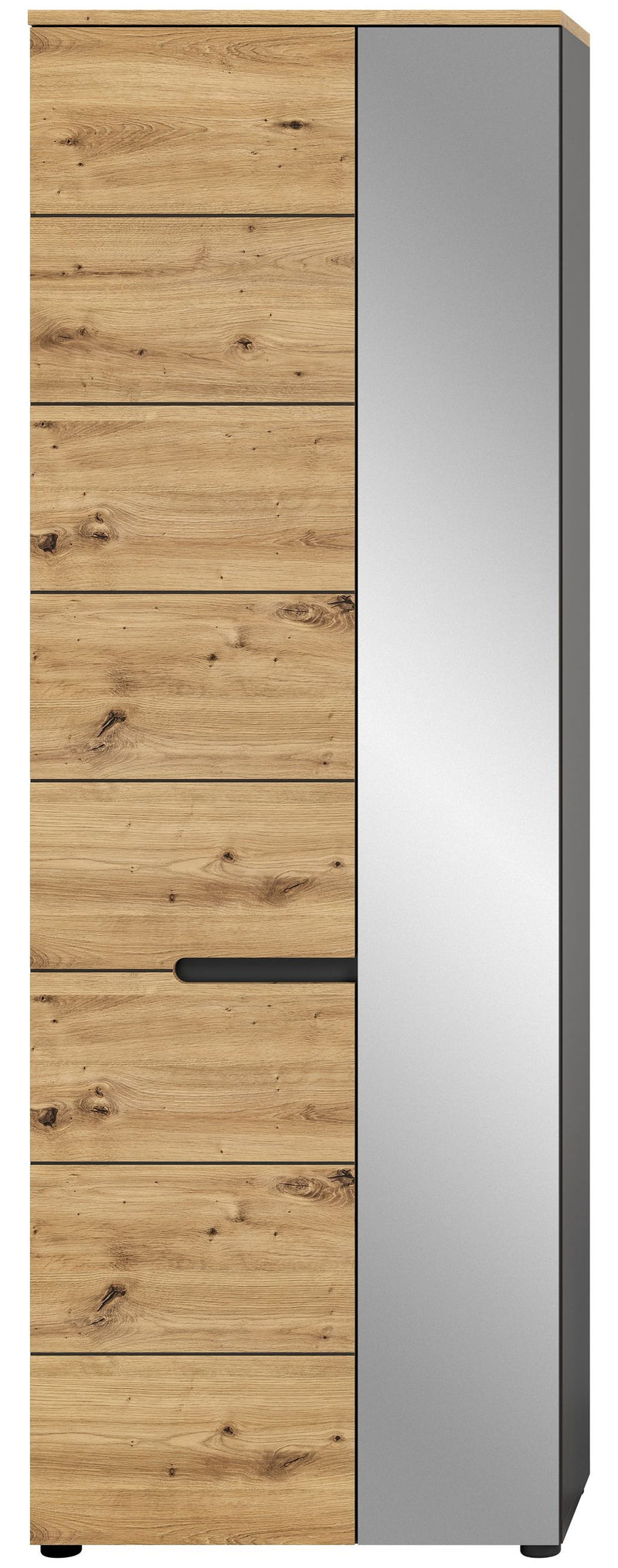 Garderobenschrank Canu, Basaltgrau/Artisan, 65x190x37 cm, FSC-zertifiziert