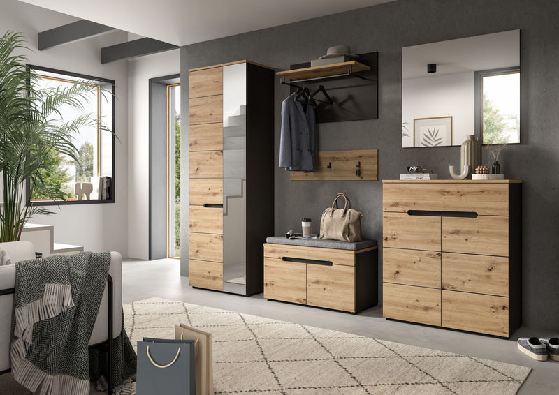 Garderobenspiegel Canu Basaltgrau 80x73 cm FSC-zertifiziert