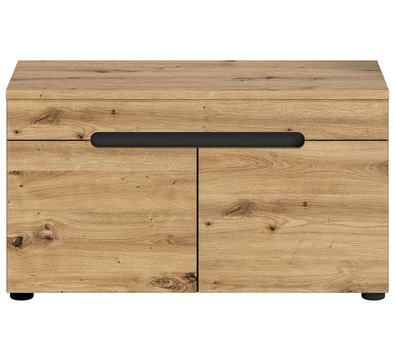 Sitzbank Canu Basaltgrau, Artisan Stil, 80x45x37 cm, FSC-zertifiziert
