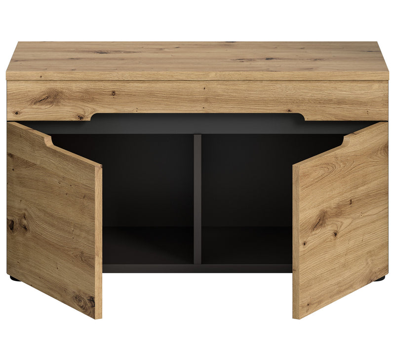 Sitzbank Canu Basaltgrau, Artisan Stil, 80x45x37 cm, FSC-zertifiziert