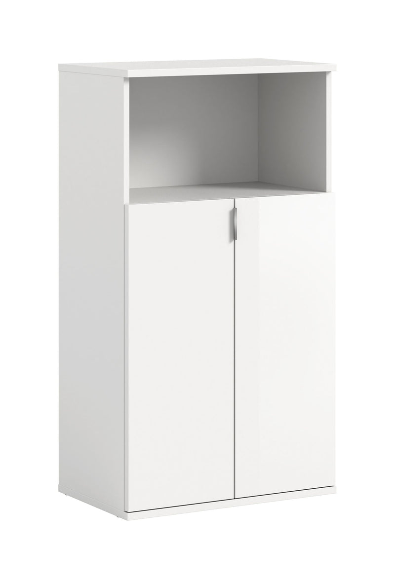 Schuhkommode Weiß Hochglanz, 60x110x37 cm, Platz für 12 Paar Schuhe