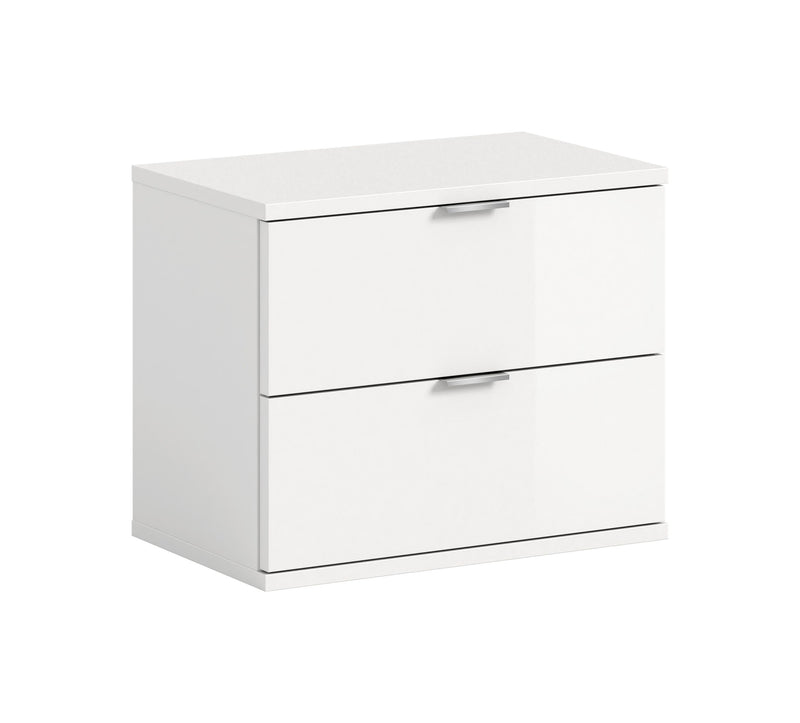 Sitzbank Weiß Hochglanz, Modern, Kompakt, 52x42x37 cm, 2 Schubkästen