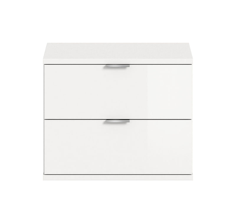Sitzbank Weiß Hochglanz, Modern, Kompakt, 52x42x37 cm, 2 Schubkästen